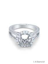 14K White Gold Diamond Round Cut Semi-Mount Halo Engagement Ring (1.20 ct)